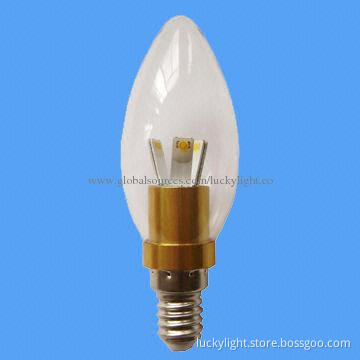 E14 LED Mini Bulb with 130lm Luminous Flux, 50 to 60Hz Working Frequency